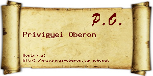 Privigyei Oberon névjegykártya